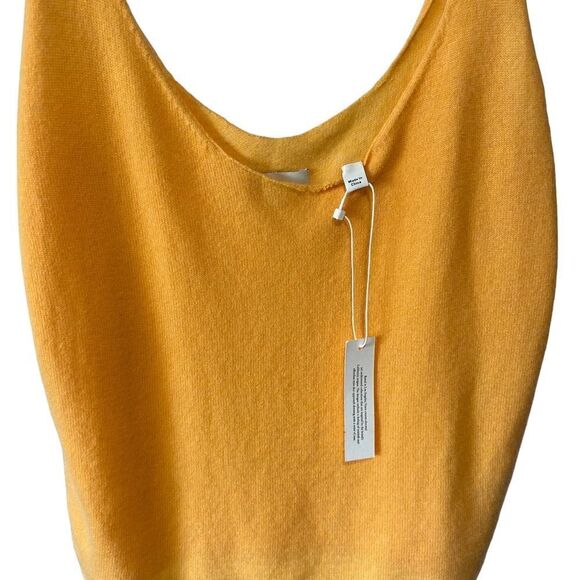 Revolve Vince Cashmere Knit Scoop Neck Tank Camisole Orange Yellow Size Medium - Picture 8 of 10
